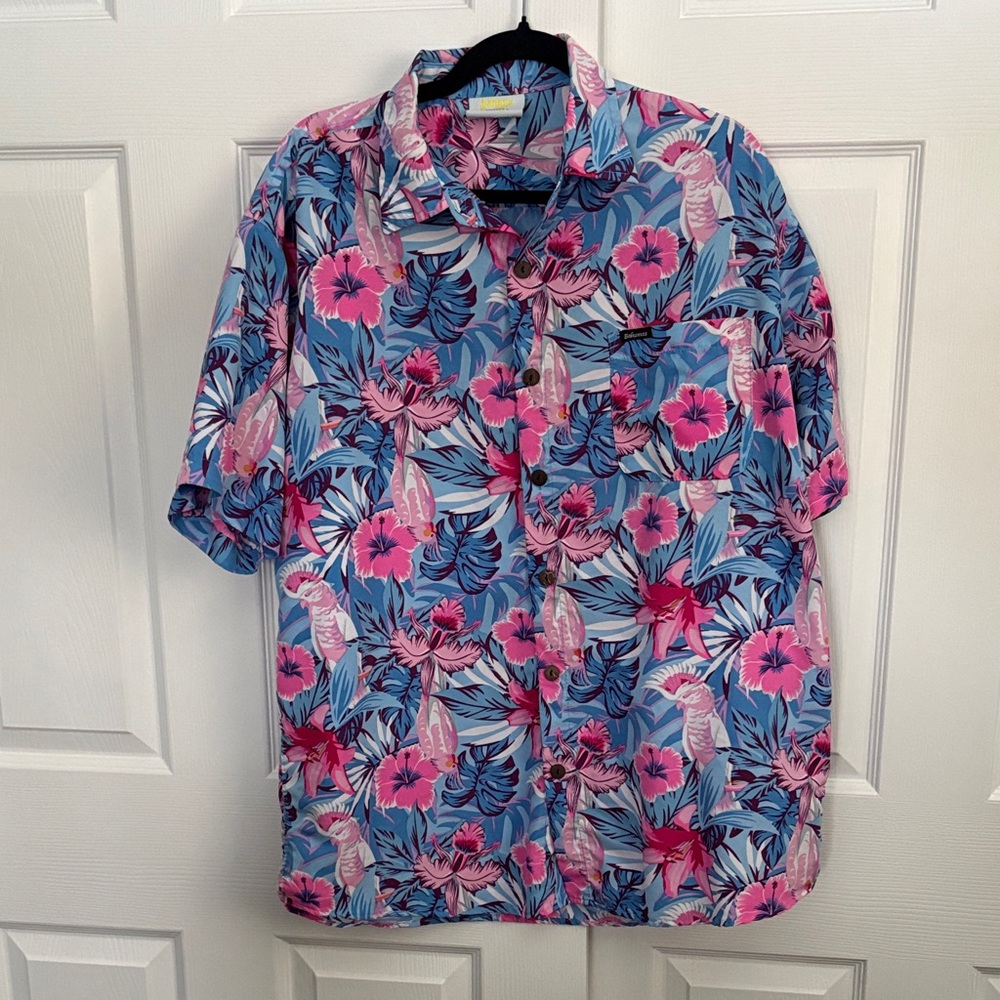 Tropical Floral Men's Button-Down Shirt